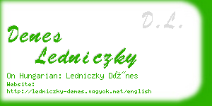 denes ledniczky business card